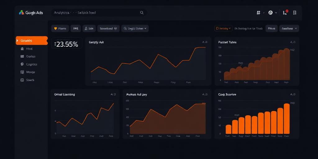 Dashboard de Google Ads con métricas de campaña